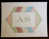 Modern Lovelies - Zig-Zag Patterned Monogram Note Cards