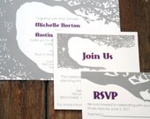 Modern Wedding Invitation Oak Tree Custom Wedding Invitations