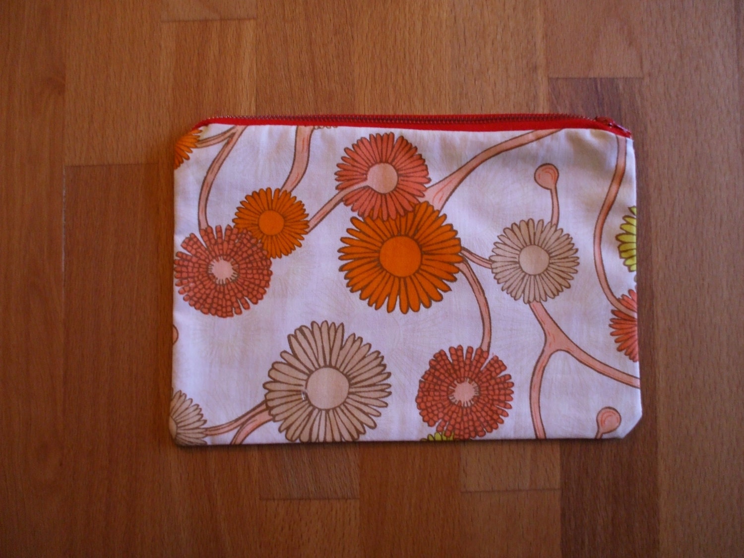 Tarnished Soul - Pretty orange & yellow flowered pouch