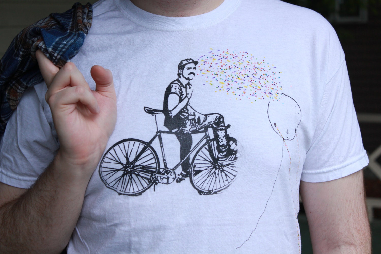 Homie on a bike shares the rainbow