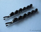 Black - Beaded Bobby Pins (Large-Size)