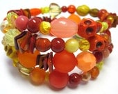 Tequila Sunrise - Day of the Dead Sugar Skull Cuff Bracelet