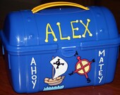 Personalized Kid's Pirate Lunch Box, Easter Basket, Lunch Storage, Party Favor, Toy Storage, Baby Shower Gift, Tools, Princess, Art Supplies
