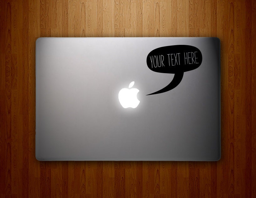 Speech Bubble Decal - Custom Text MacBook Sticker - Vinyl MacBook Decal