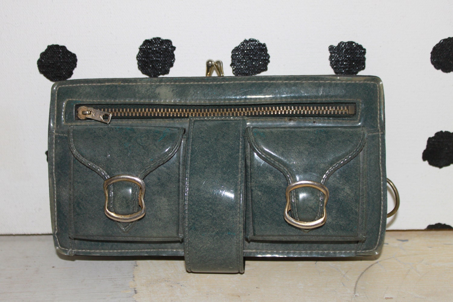 Vintage Faux Patent Leather Wallet