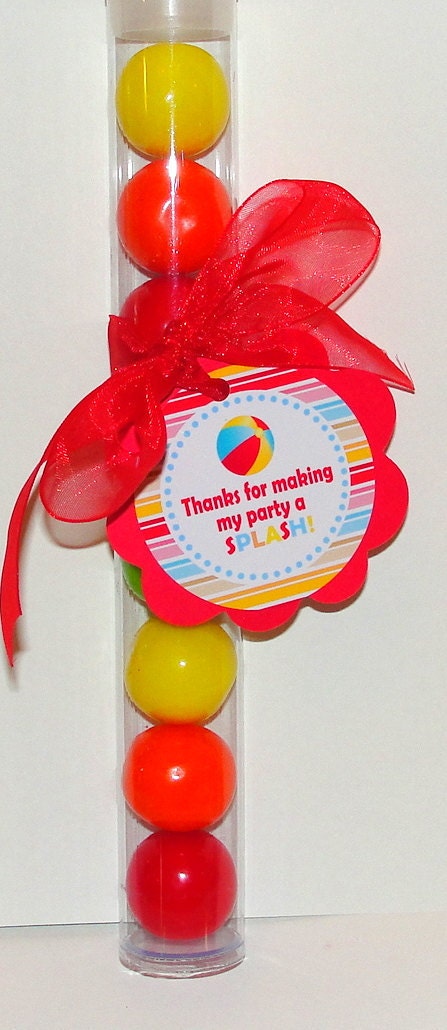 Beach Pool Party Gumball Party Favors Set of 5