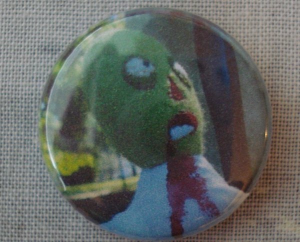 drooling zombie, 1 inch pin