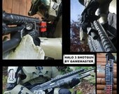 Halo 3 Shotgun weapon replica foam prop with breacher addon and flashlight