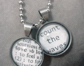 Love/Count The Waves Charm Necklace on Nickel Ball Chain
