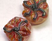 Stargazer Lily Lampwork Glass Bead Pendant