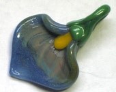 Orange Calla Lily Lampwork Glass Bead Pendant