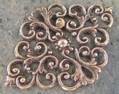 6 Brass Ox Victorian Filigree Jewelry Finding 427