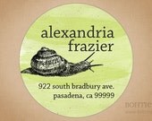Snail on a Stroll Address Label, Shop Sticker, Gift Tags