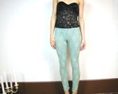 Handmade. Green Circus Pixel Leggings (Xs)