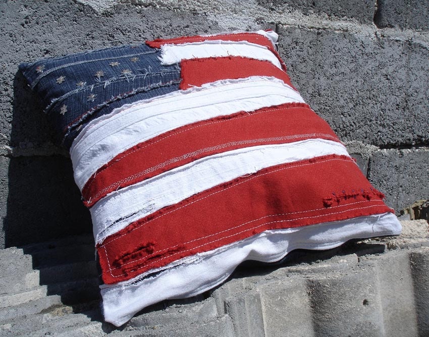 american flag cushion / pillow cover ROCK GRUNGE PUNK