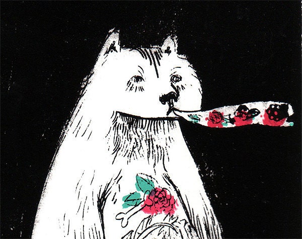 Cute Bear Print "Clairvoyance"  Archival Screenprint 8.5 x 11 in