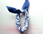 S A L E OCEAN Hand Dyed Cotton Scarf Butterfly Print  Bandana. Ready to ship - GiftShopBrooklyn