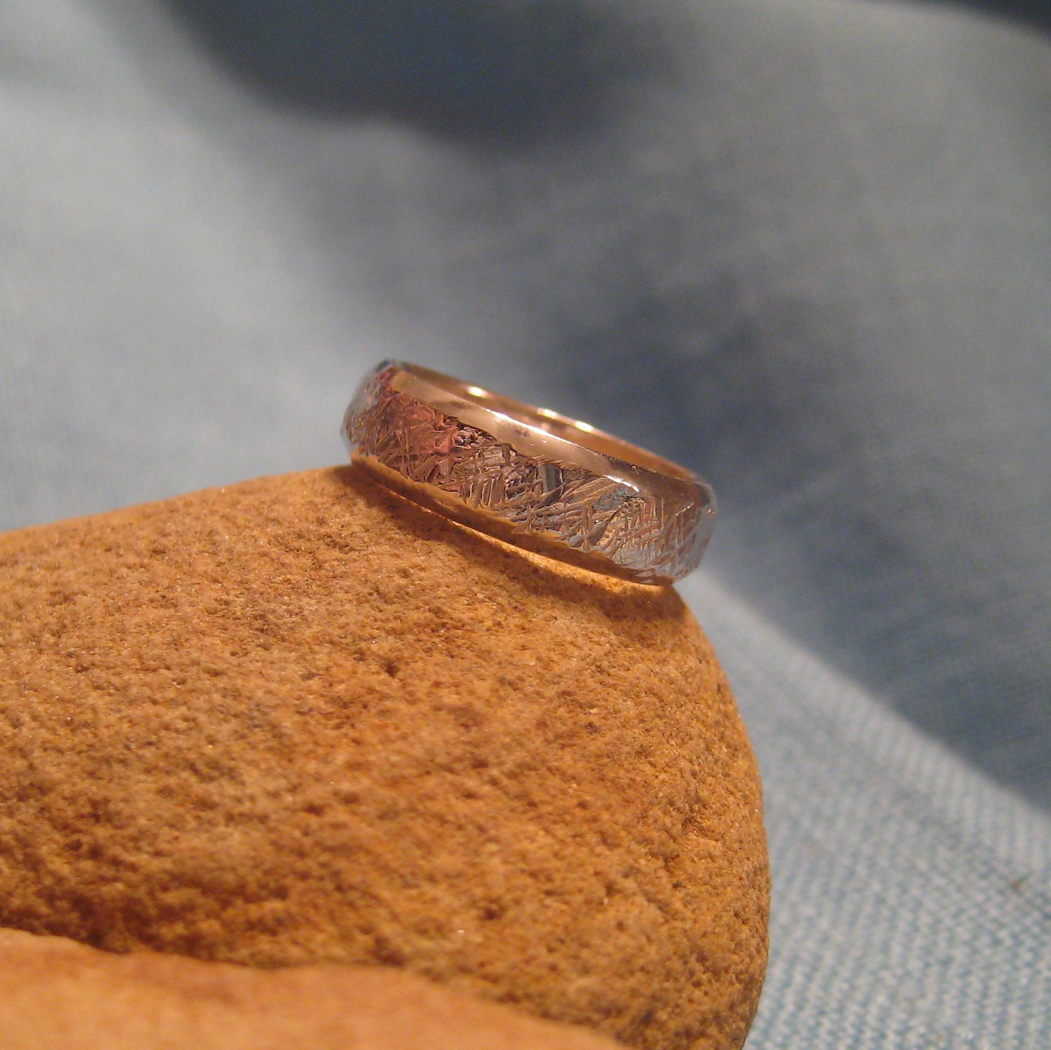 Diamond Cut Wedding Ring Hammered Silver Band 6mm Wide Sterling Art Deco Style Unisex Man Woman JJDLJewelryArt