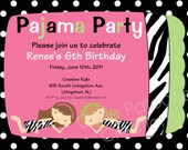 Pajama Party Birthday Invitation Pajama Party Birthday Party Invitation Pajama Party Birthday Invites Printable