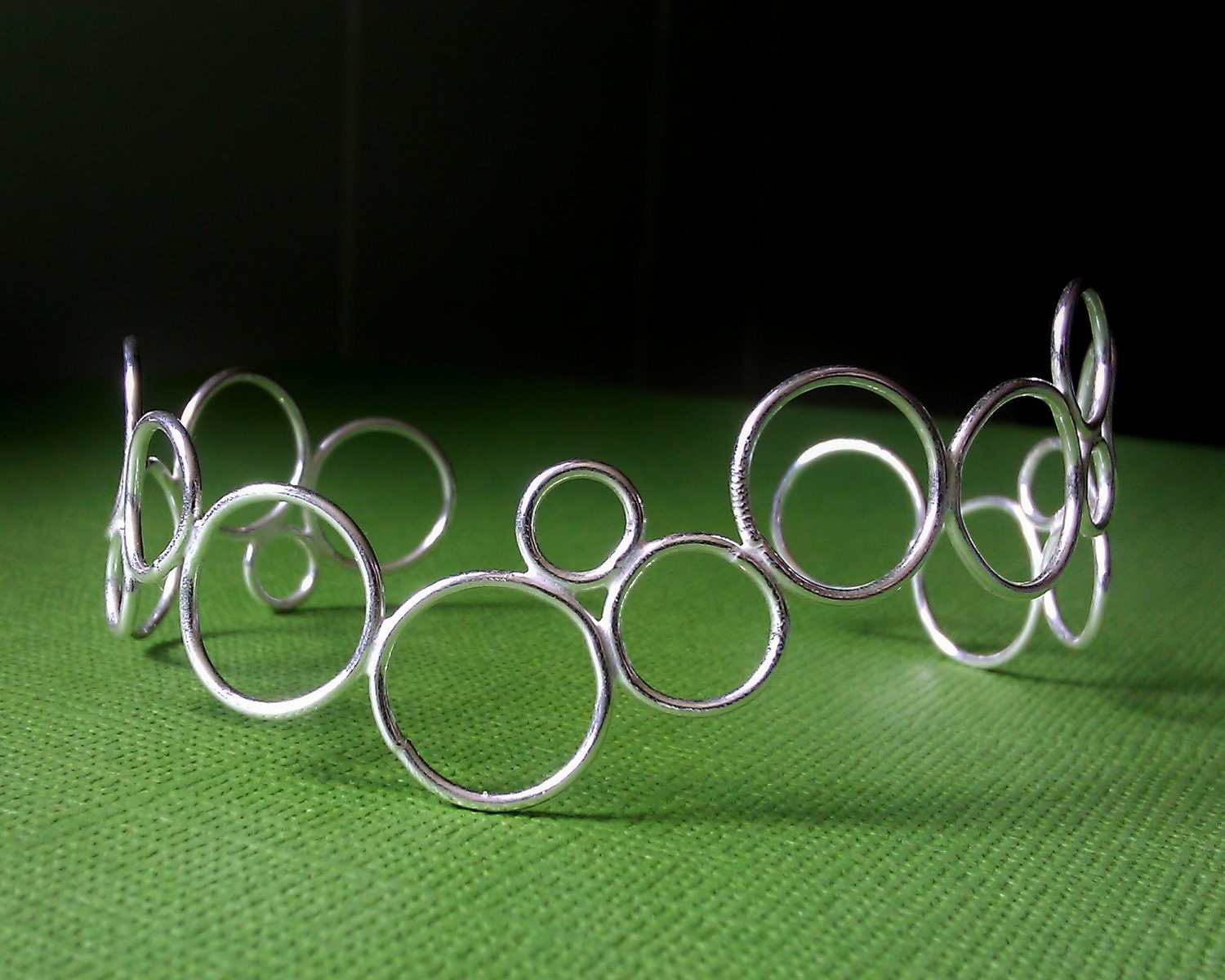 Fused Bubbles Cuff Bracelet Eco Friendly Argentium Sterling Silver
