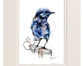 Blueberry Bird Print