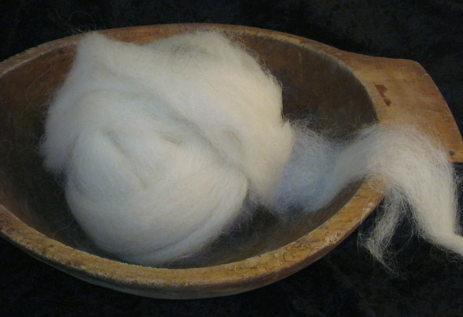 White Huacaya Alpaca Roving - 4 Ounces