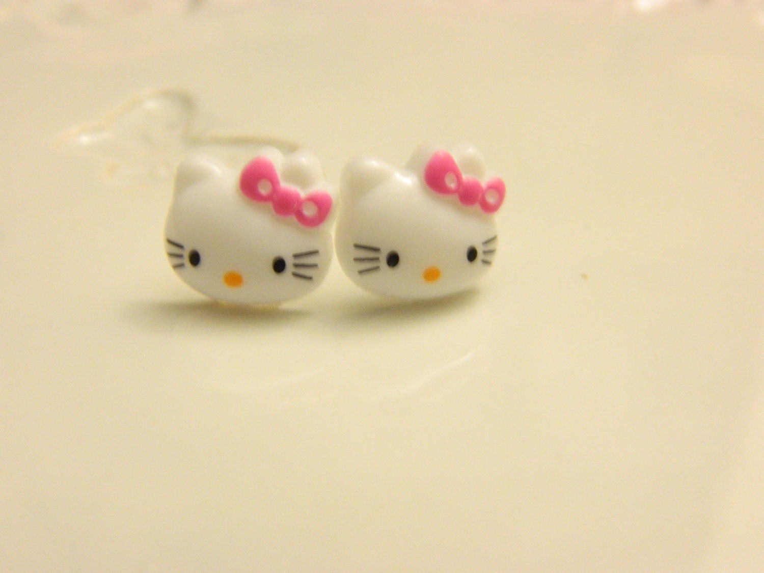 Hello Kitty Stud Earrings - cute jewelry for little girls - age appropriate earrings for girls - great gifts, favors as well