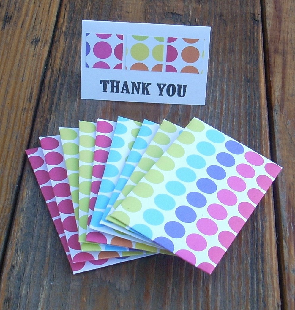 Thank you Polk A Dot Mini Cards, Set of 8