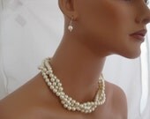 Wedding jewelry Set - Bridal Pearl Necklace - Sterling silver - Weddings - Jewelry