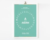 Personalized Custom Birth Announcement 8x10 Art Print