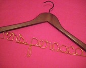 Personalized hanger custom made for wedding dress Colored Wire Gold, Silver,  etc