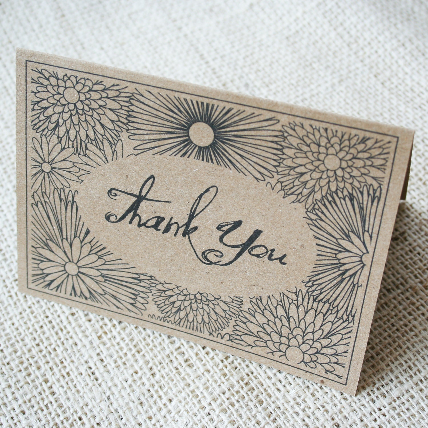Recycled Thank You Cards, Kraft Paper