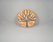 Tree of Life Ceramic Art Tile Autumn Winter or Fall Pottery Wall Decor