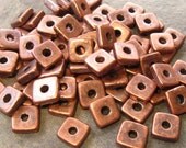 Mykonos Greek Ceramic Bronze 8mm Square Washers - 25