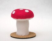 Emery Pincushion / Pin Cushion  - Mushroom - Red with White Spots