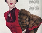 Vintage Fashion Magazine Ad, 1950, Vogue Magazine, Paper Ephemera, Advertising, Wall Art, Home Decor, Wall Hanging