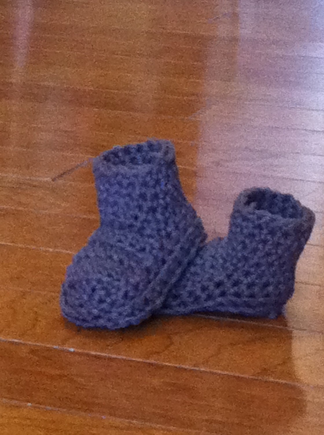 6 month crocheted gray baby boots