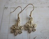 Golden Fleur de Lis Earrings