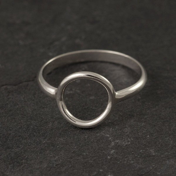 Silver Circle Ring- Simple Silver Ring- Modern Circle Ring- Handmade Sterling Silver Ring- 5, 6, 6.5, 7, 7.5, 8