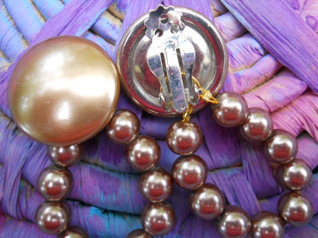 Vintage Clip On Up-cycled Earrings Beautiful burnished bronze color Free Shipping US and Canada