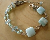 Amazonite and Blue Coral Handmade Bracelet