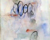 Minimalist Abstract Watercolor Painting with Organic Shapes