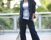 ON SALE 65% OFF Purplish Blue Casual Women Linen Jacket - NC081