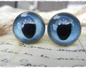 9mm Denim Blue Pearl Cat Safety Eyes for Plush Stuffed Animals 10 Pieces