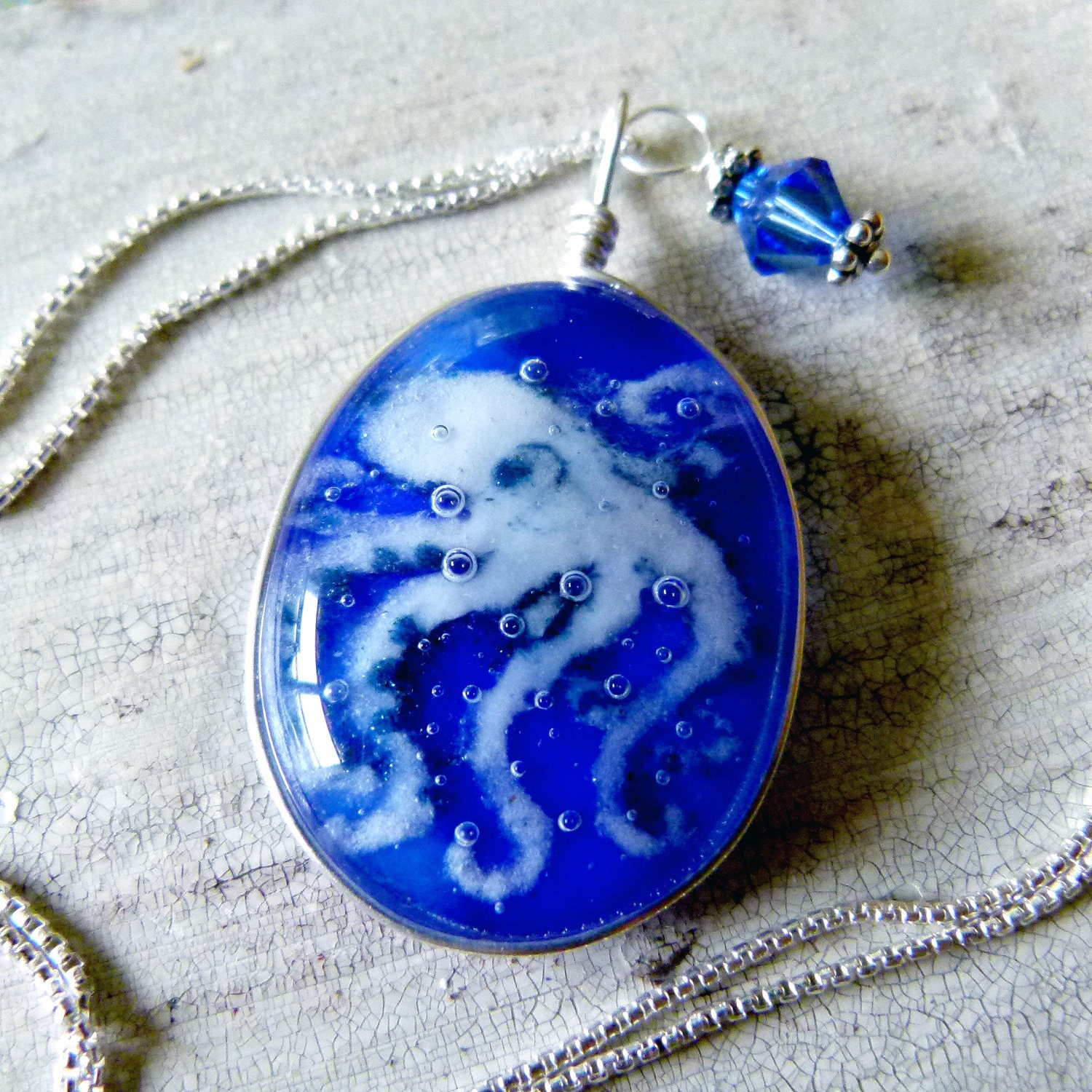 Baby octopus - Fused glass pendant