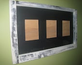 Window frame for 3 5 x 7 photos reclaimed and hand distressed white black accents