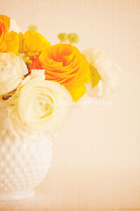 ranunculus,flowers,floral art,floral print,white and yellow flowers,shabby chic decor,cottage wall art,ranunculus bouquet,
