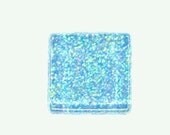 Light Blue Glitter Glass Tiles Tesserae Mosaic Squares - 100 3/8 Inch Tiles