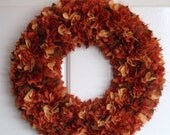 BEAUTIFUL Autumn Fall Thanksgiving Fabric Wreath Door/Wall Decoration
