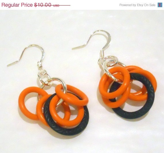 50% Off cjBlue Seasonal Orange and Black Dangle Earrings